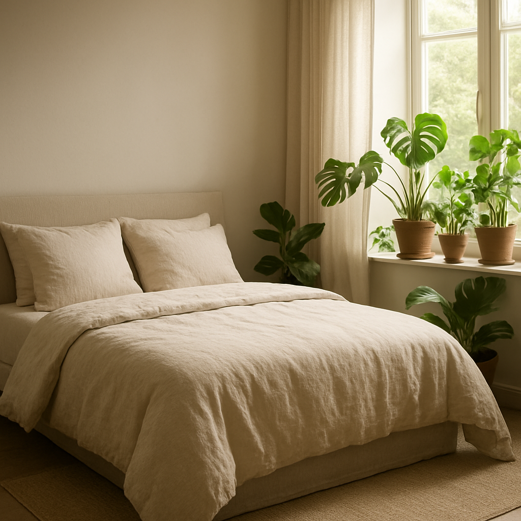 Majesty Palm styled in a bedroom